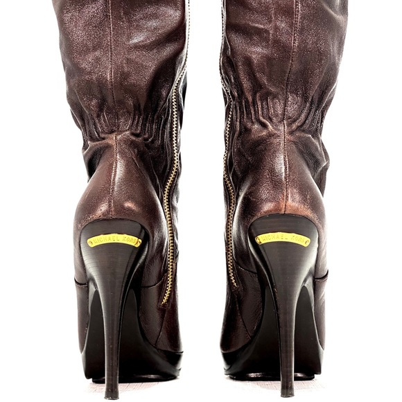 MICHAEL KORS 'Webster' Brown Scrunch Napa Leather - Picture 8 of 15